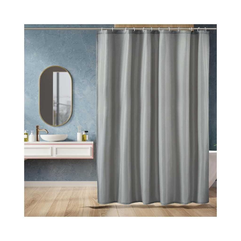 Amazon Basics Shower Curtain 5 Feet Waterproof Bathroom Curtain with 12 Hooks