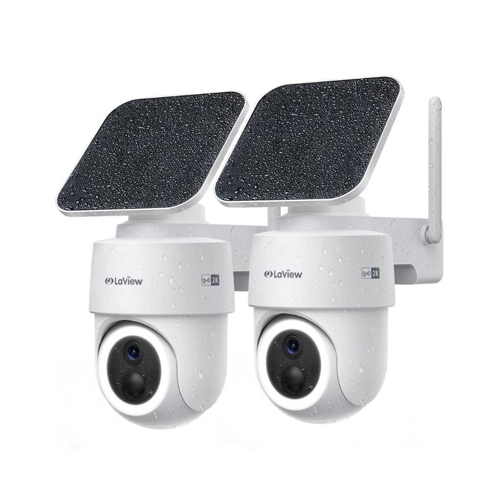 LaView 2K 3MP Solar WiFi Security Camera 360°