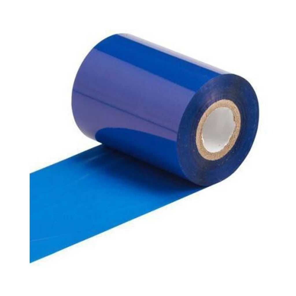 110mm X 300m Solitaire Premium Blue Color Wax Resin Ribbon for Thermal Printers No Paper Label (Blue)