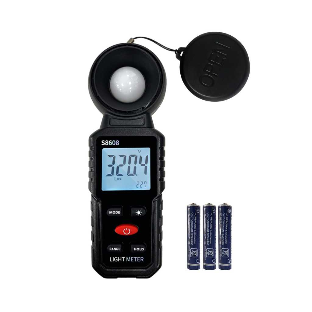 Digital Illuminance Light Meter Tester 200,000 Lux (18,500 FC)
