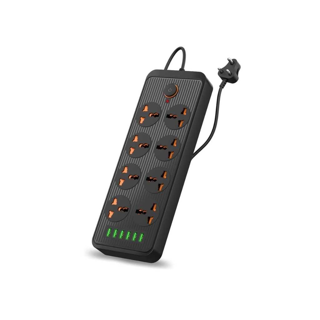 Portronics Power Plate 7 with 6 USB Port + 8 Power Sockets Power Strip Extension Board