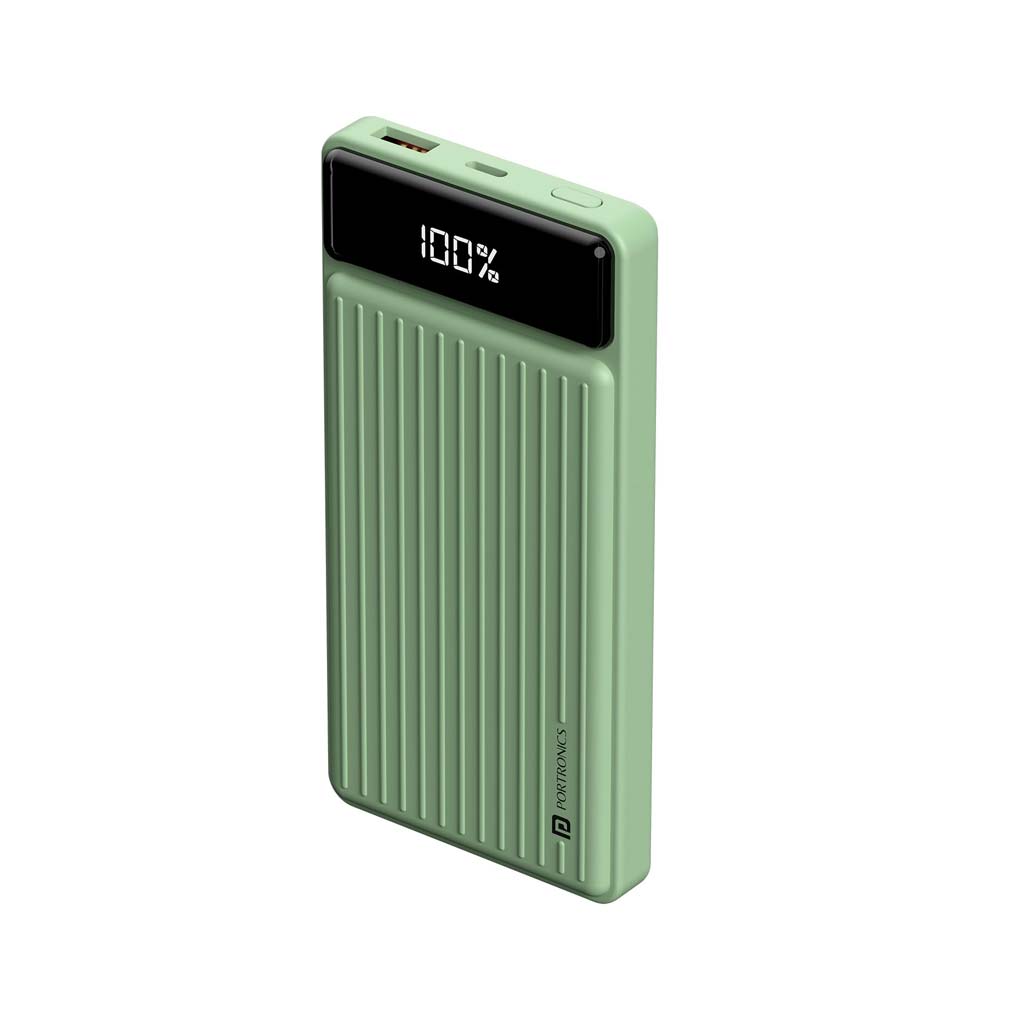 Portronics Luxcell B 10K 10000mAh 22.5W Fast Charging Power Bank (Green)