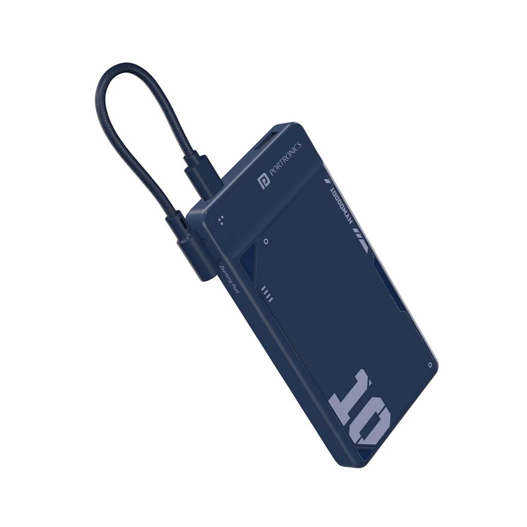 Portronics Luxcell Uno 10K 10000mAh 22.5W Fast Charging Power Bank (Blue)
