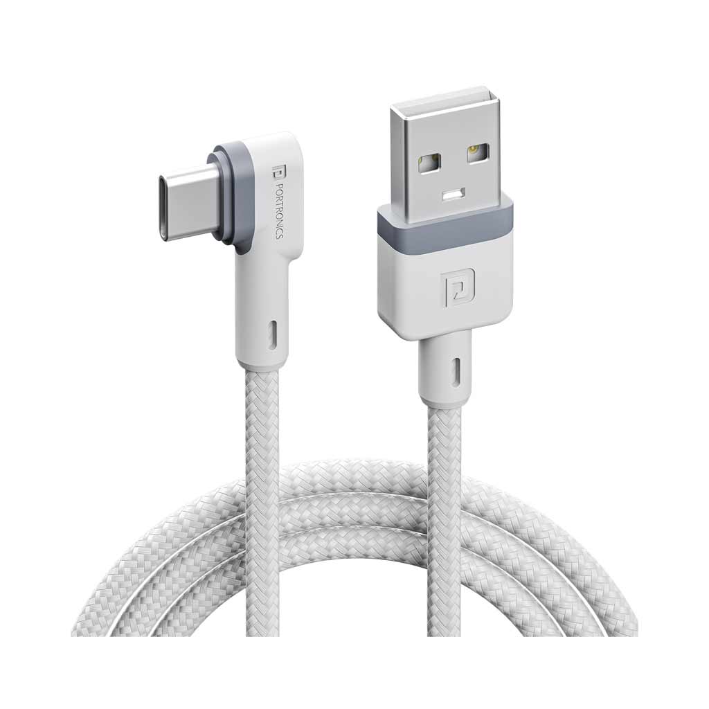 Portronics Konnect L POR-1403 Fast Charging 3A Type-C Cable (1.2 Meter, White)