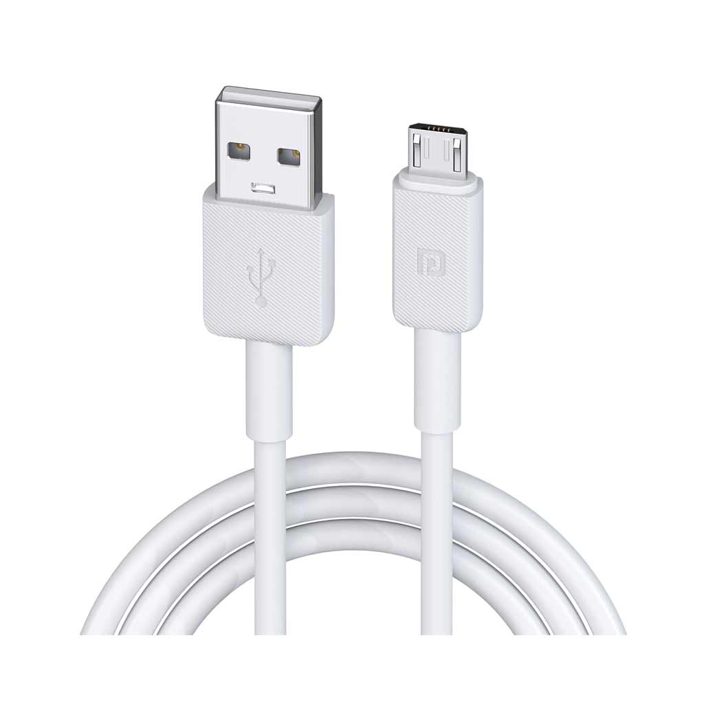 Portronics Konnect Link Micro USB Fast Charging Cable 3.0A 1M (Black / White)
