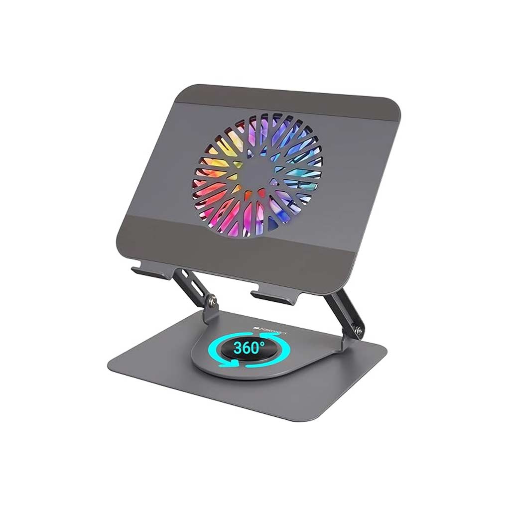 Zebronics NS4000 PRO Rotatable Laptop Metal Stand with RGB Magnetic Fan