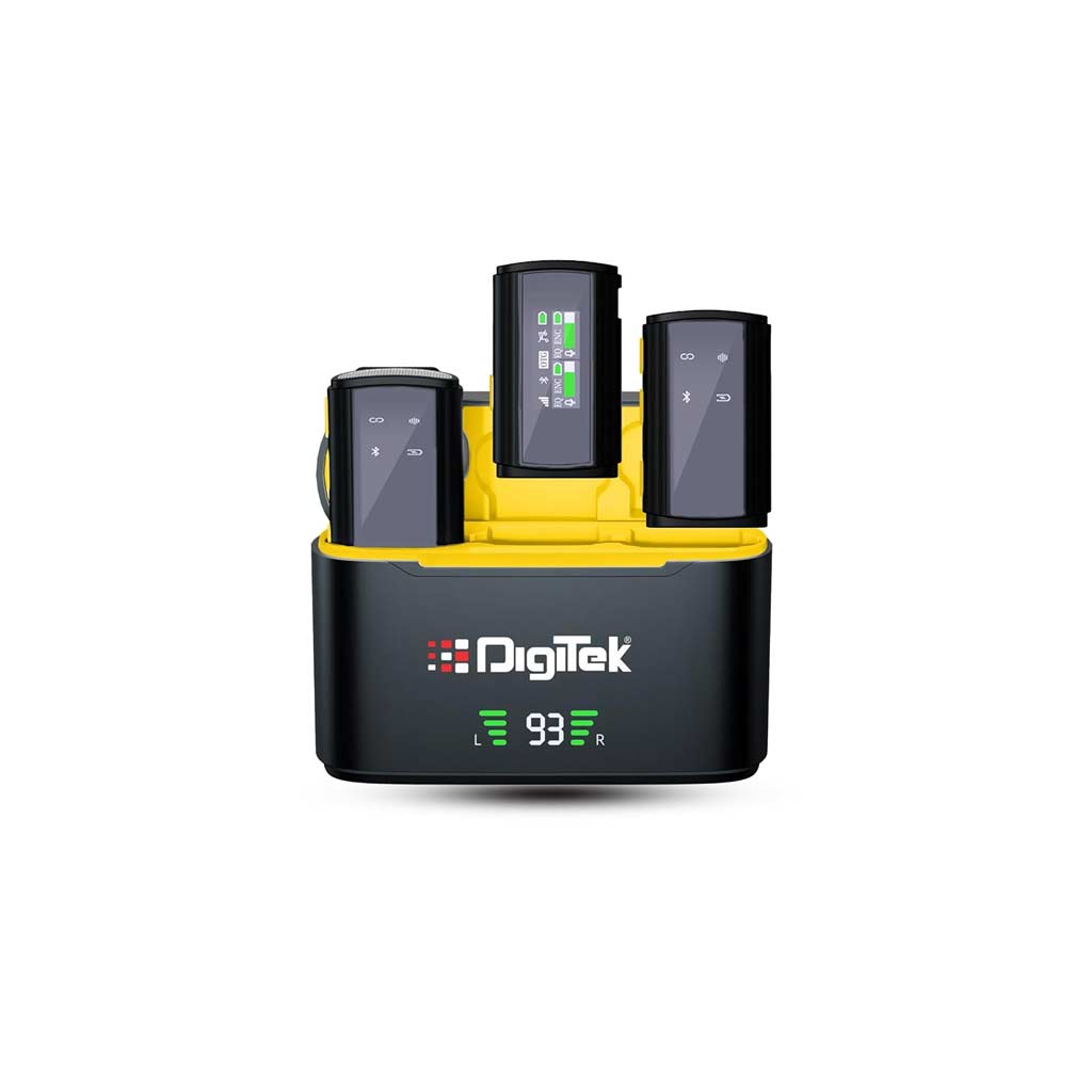 Digitek DWM-107 2-in-1 Wireless Microphone with TFT Card Recording & 360° Sound Capture