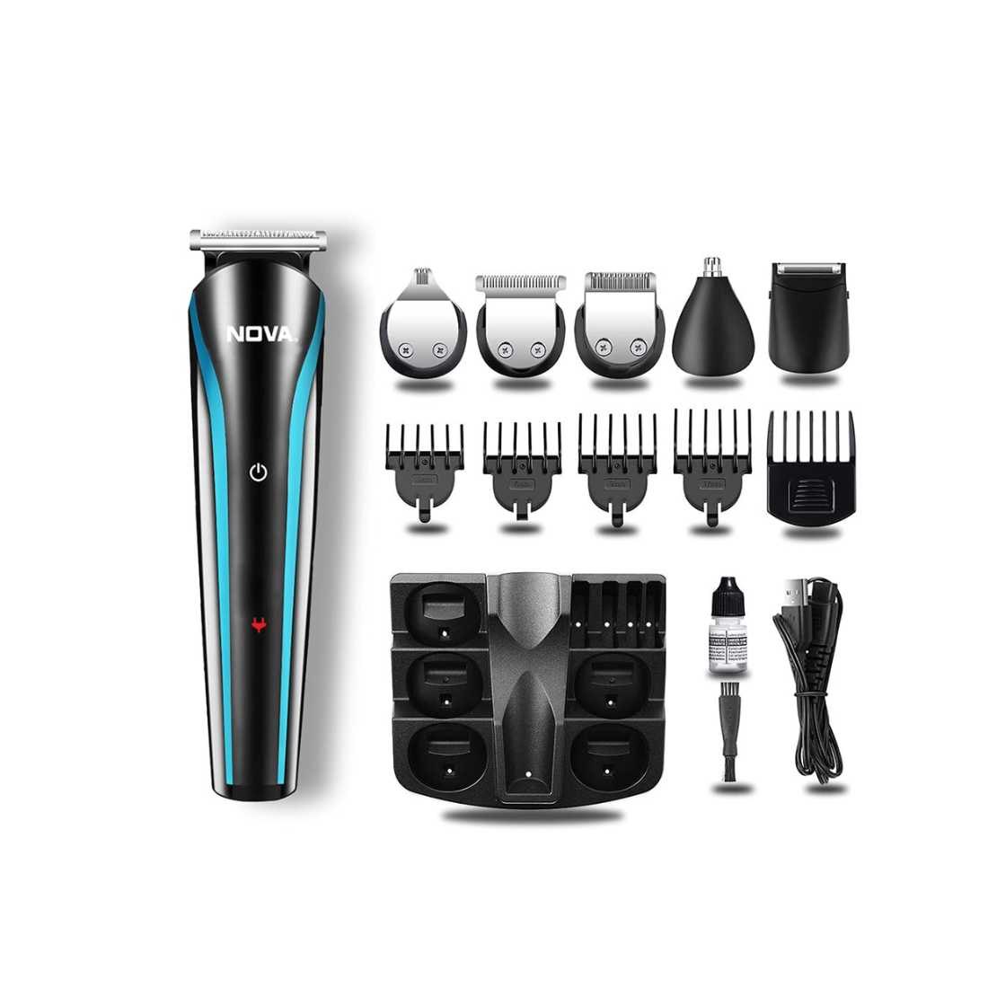 Nova NG 1152 Cordless Rechargeable Multi Grooming Trimmer for Men (Blue)