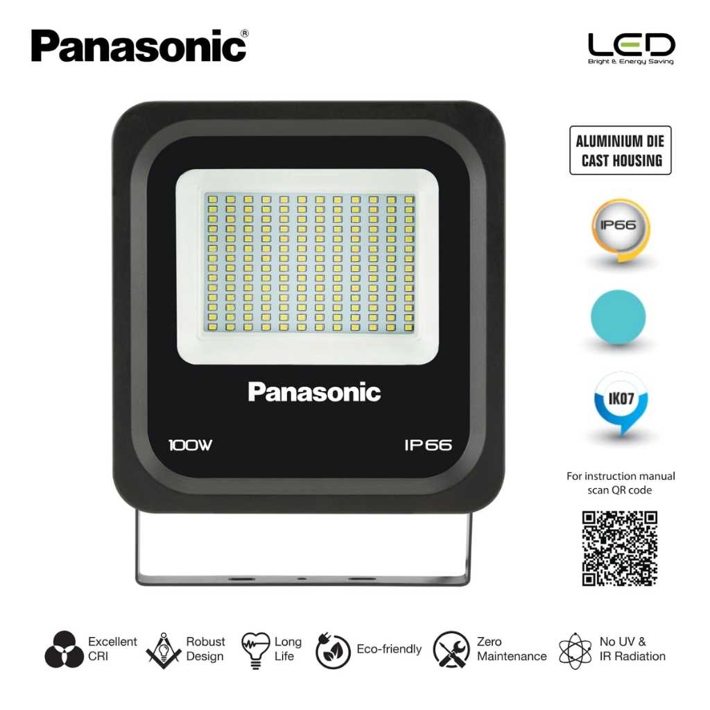 Panasonic Aluminium 100W LED Flood Light Cool White Pack of 1