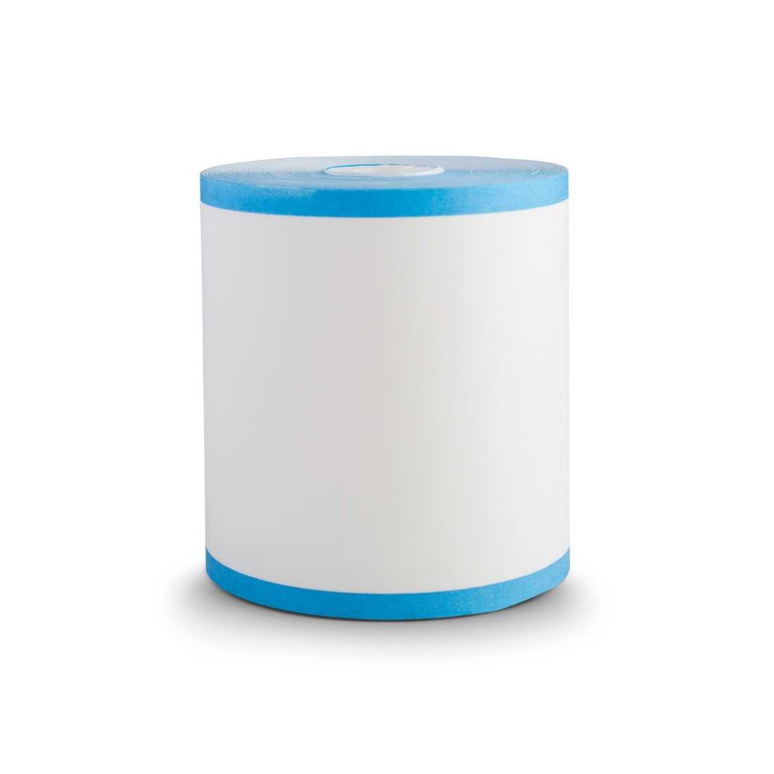 Thermal Paper Roll 110 mm x 90 m – 4 Inch White Roll with Cyan Border