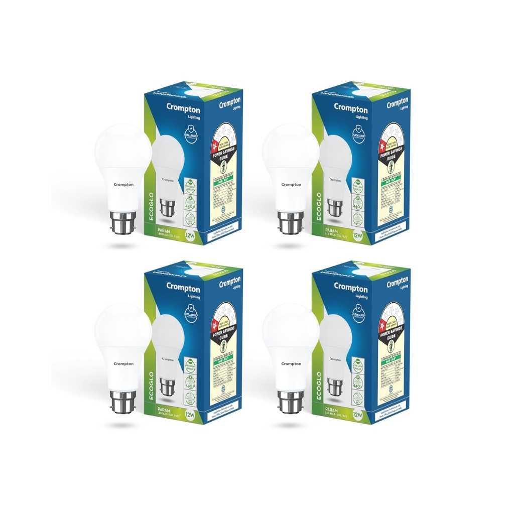 Crompton Param LED Bulb 12W Cool Day Light B22 Base (Pack of 4)