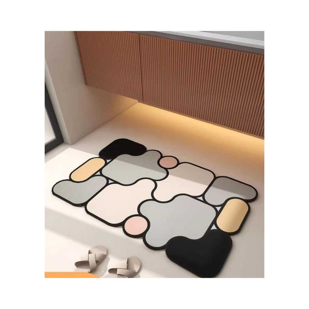 SKVM Memory Foam Water Absorbent Rectangular Shape Mat (Design 9)
