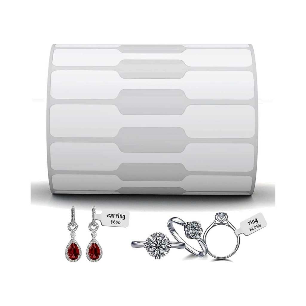 1200 Pcs Matte Finish Dumbbell Self Adhesive White Blank Jewelry Stickers