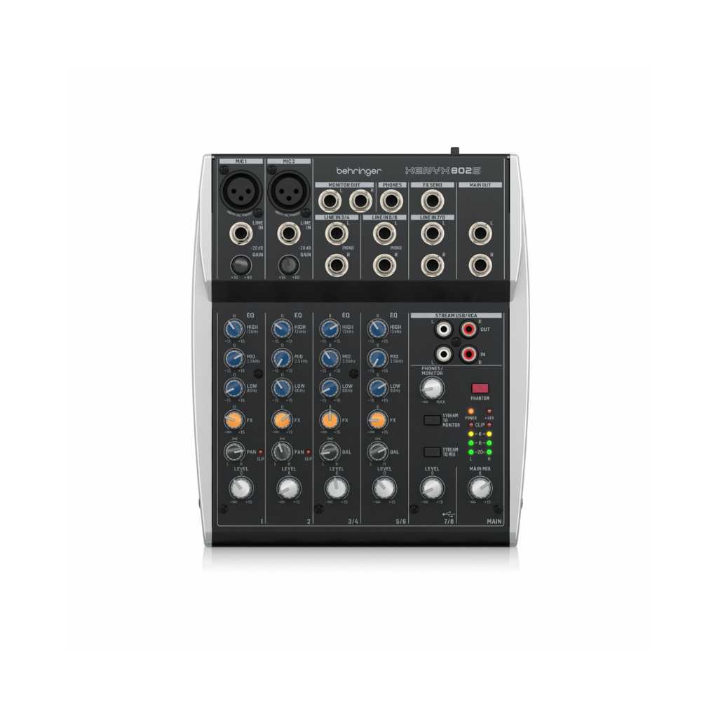 Behringer XENYX 802S 8-Input Mixer with USB Streaming Interface