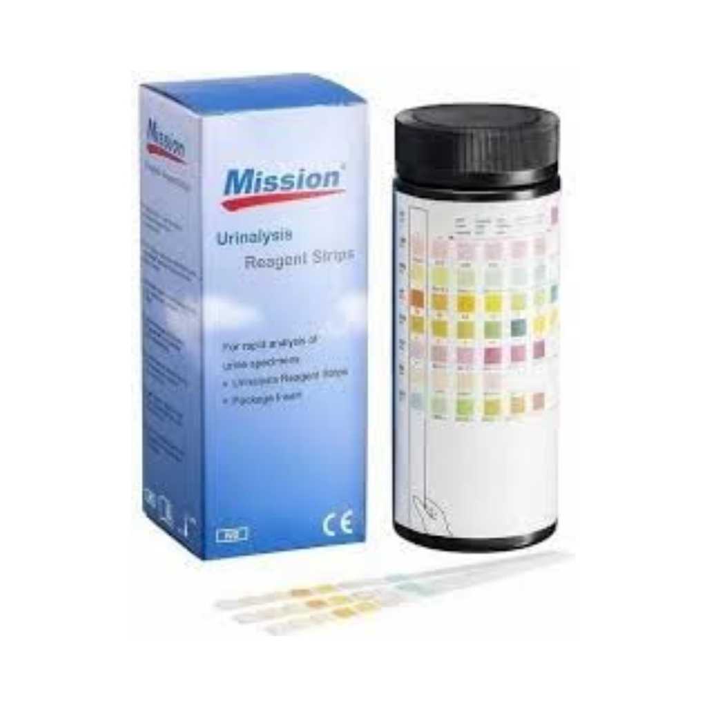 MISSION Urine Test Strips, 10 Parameter, Pack of 100 Strips