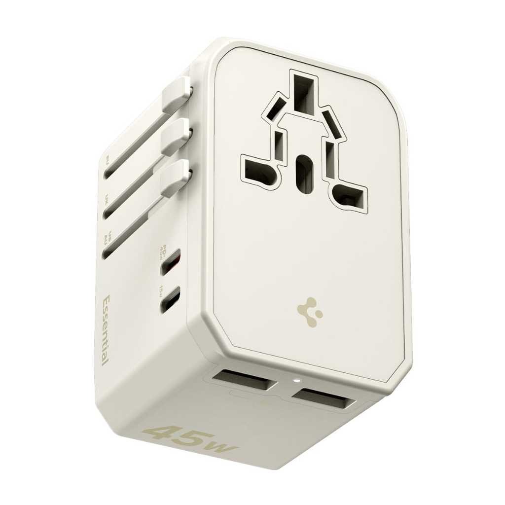 Spigen Universal Travel Adapter 45W Multi-Port Charger (Dune Beige)