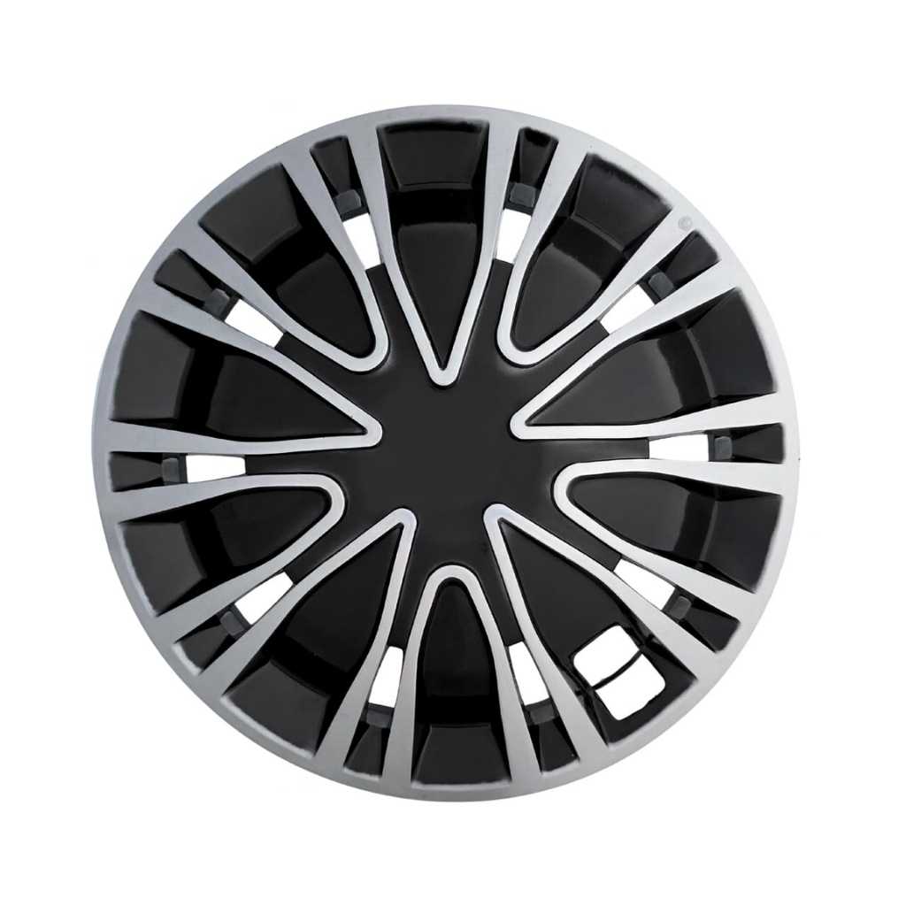 Prigan Drive Black Silver 16 Inch Universal Wheel Cover (Set of 4 Pcs)