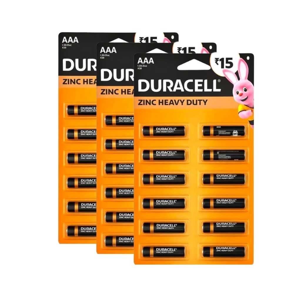 Duracell Zinc Heavy Duty Battery AAA (Pack of 36)