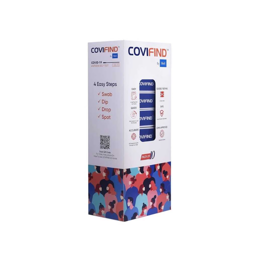 CoviFind COVID-19 Rapid Antigen Self ICMR Approved Home Test Kit (Pack of 10)