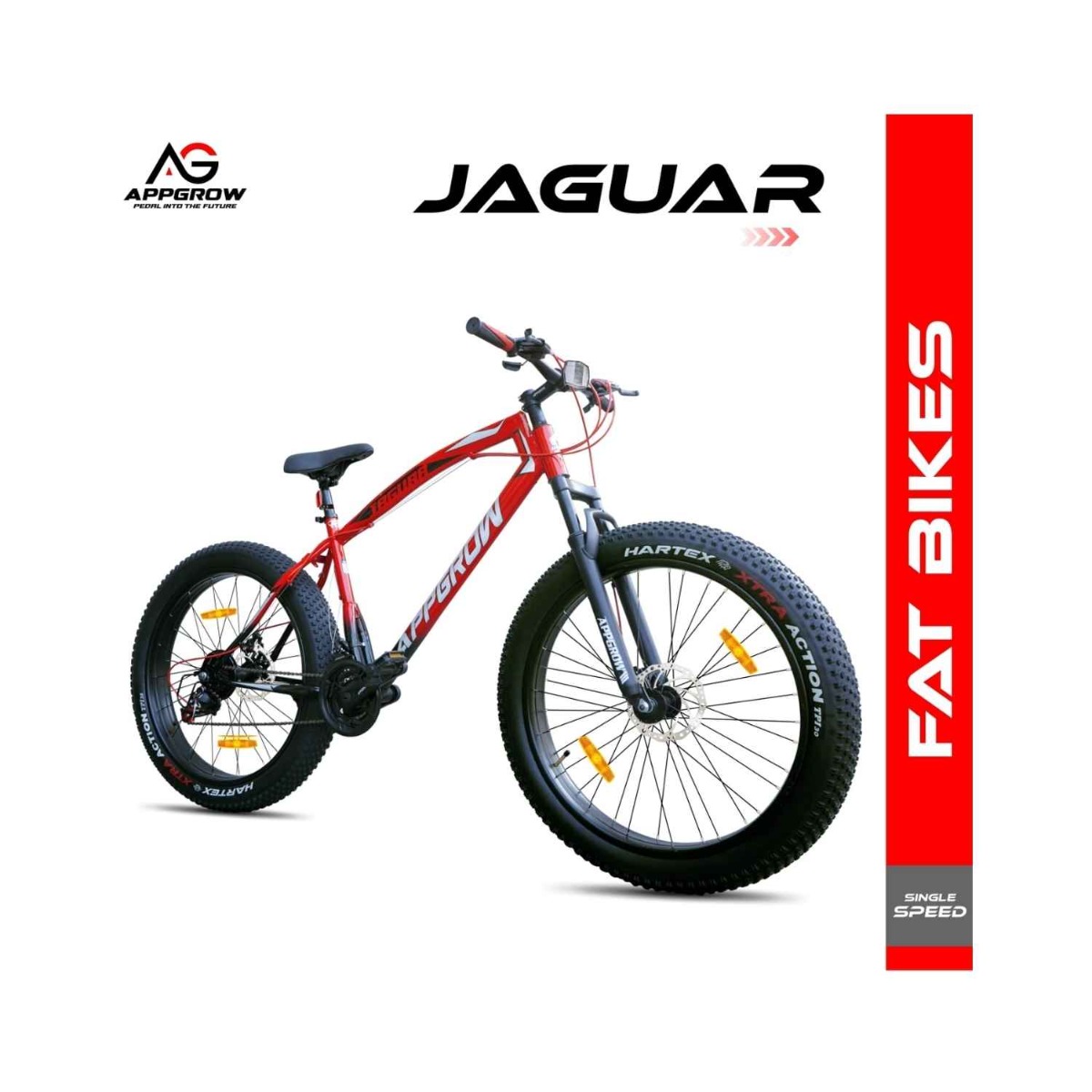 Jaguar Fat Bike 26T 21 Speed Multi Gear Cycle with Front Suspension & Dual Disc Brakes