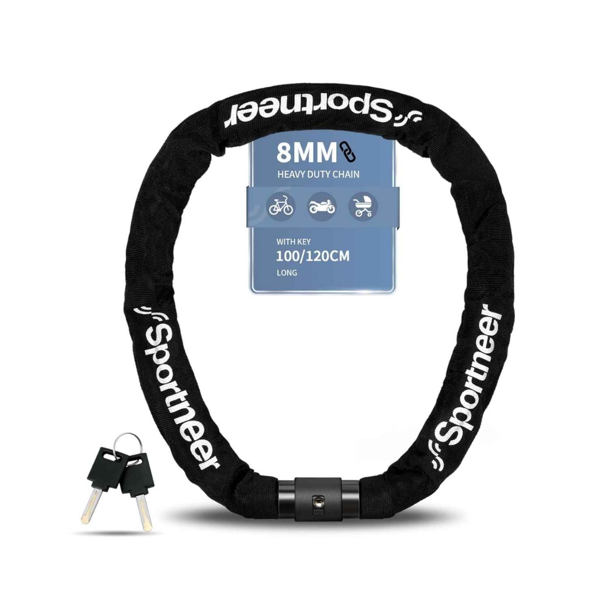 Sportneer High Security Anti-Theft Bike Chain Lock