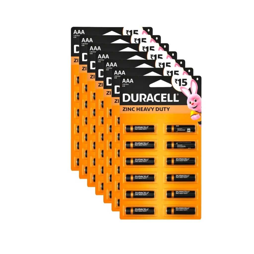 Duracell Zinc Heavy Duty Battery AAA (Pack of 84)