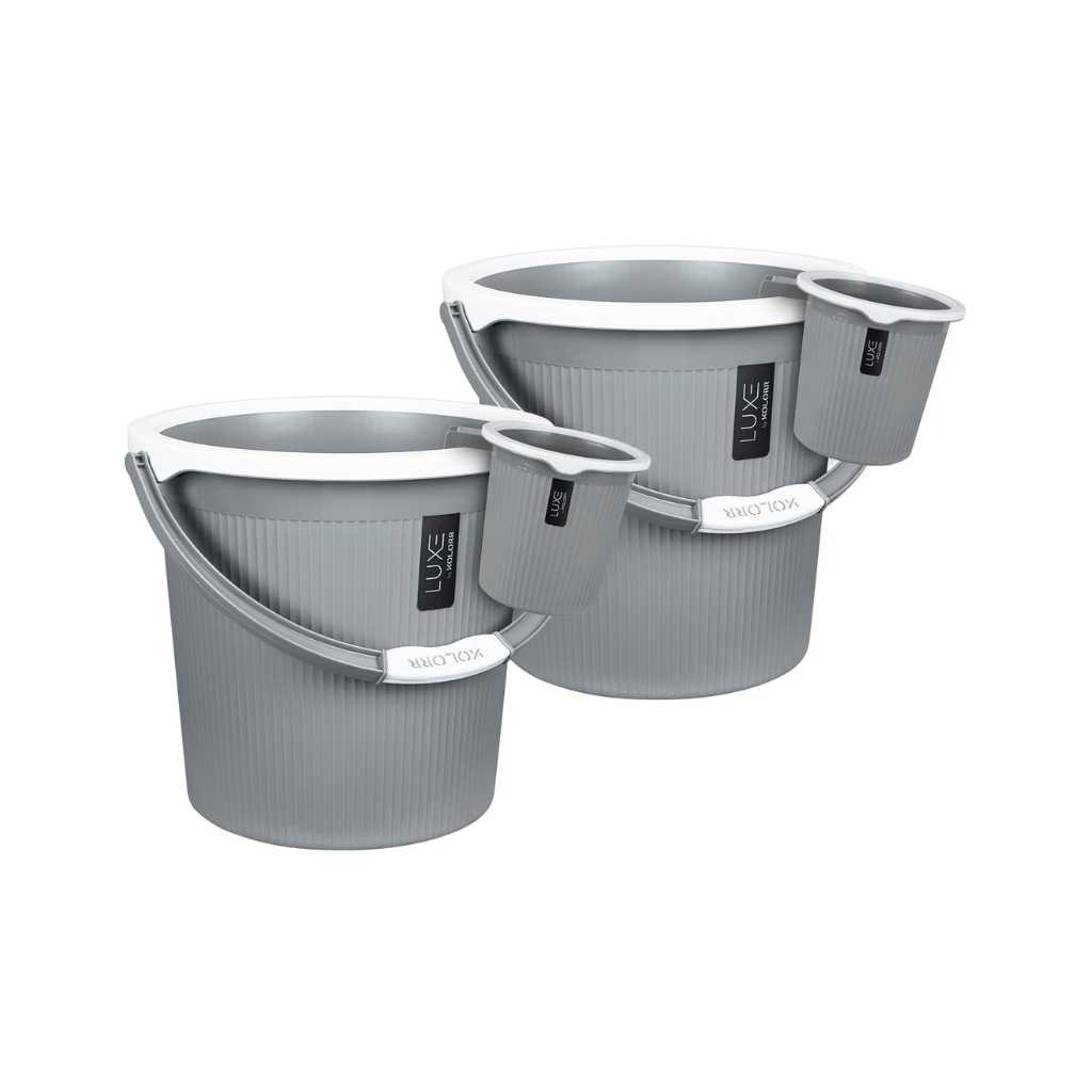 KOLORR Luxe Bathroom Set with 18L Buckets and 1.5L Mugs