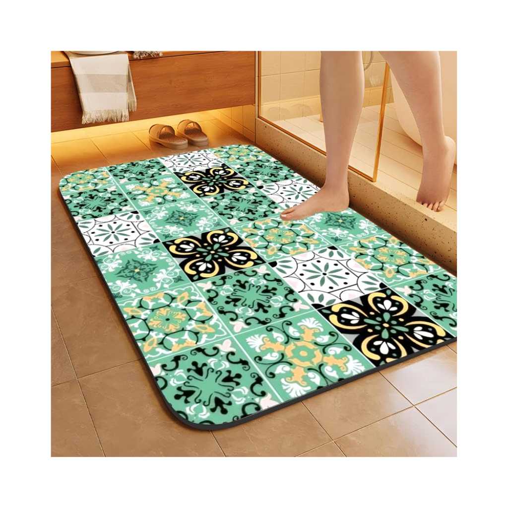 SKVM Water Absorbent Mat for Bathroom Kitchen Floor Door Entrance Anti Slip Floor Mat (Design 24)