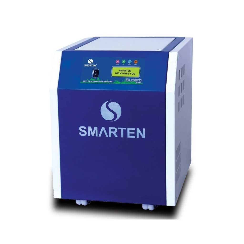Smarten Superb 5500VA 48V Solar Inverter with 70A MPPT Solar PCU 5KVA Hybrid Solar Inverter Supports 5500W Solar Panels Pure Sine Wave Off-Grid 4 Battery System Heavy Load 3 Year Warranty