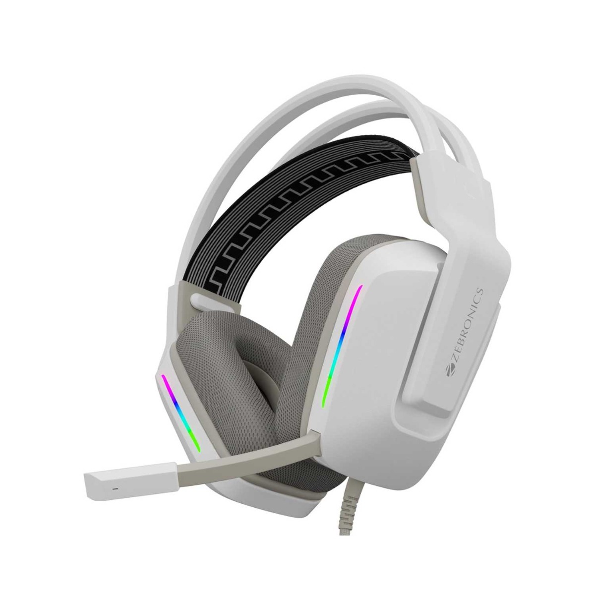 ZEBRONICS Havoc Premium Wired Gaming Over-Ear Headphones with Mic (White)