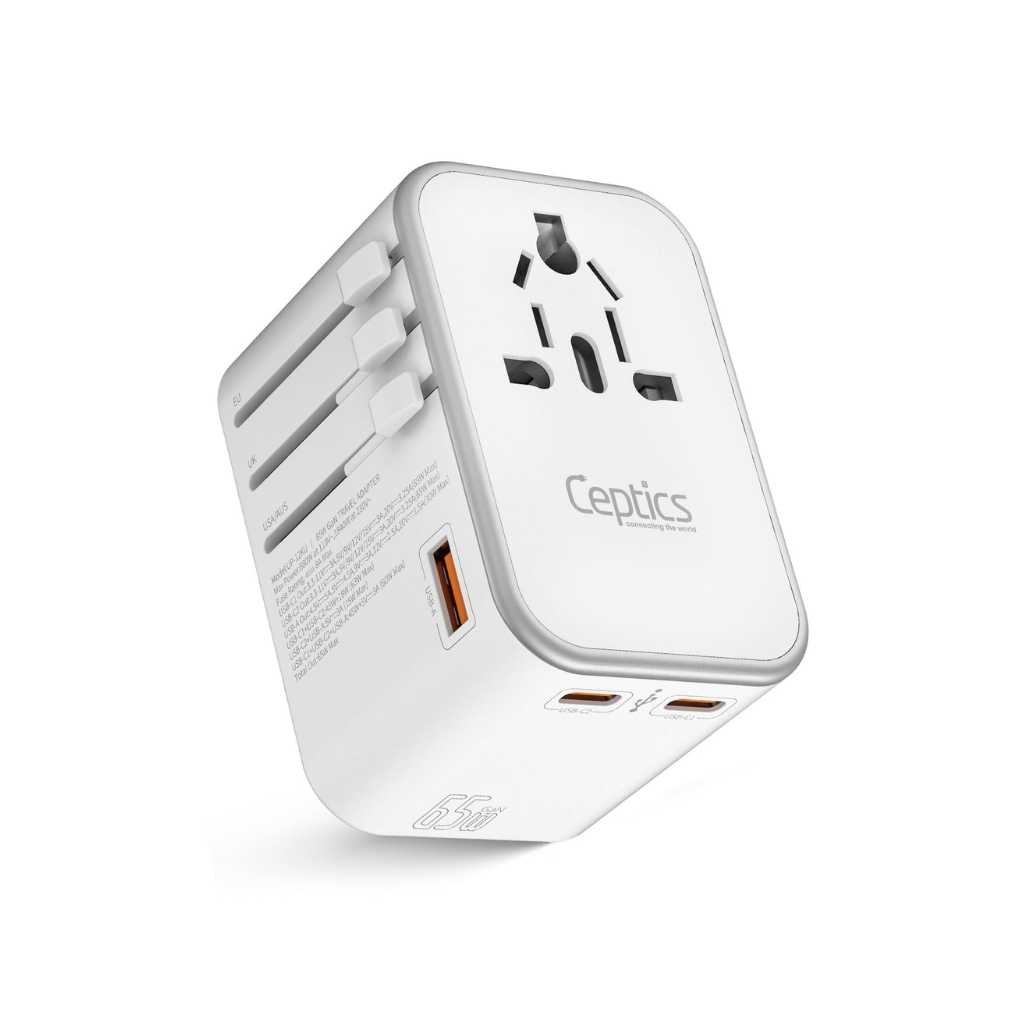Ceptics 4-in-1 65W Universal Travel Adapter with Type C