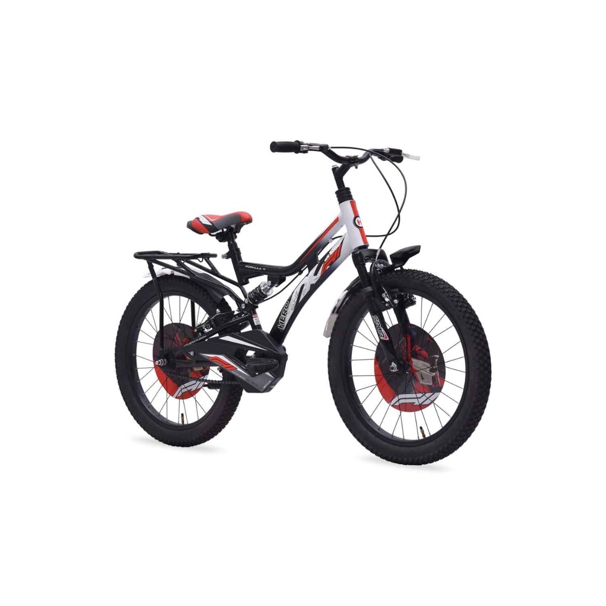 Hero F11 20T Single Speed Bicycle with Inbuilt Carrier (White-Black)