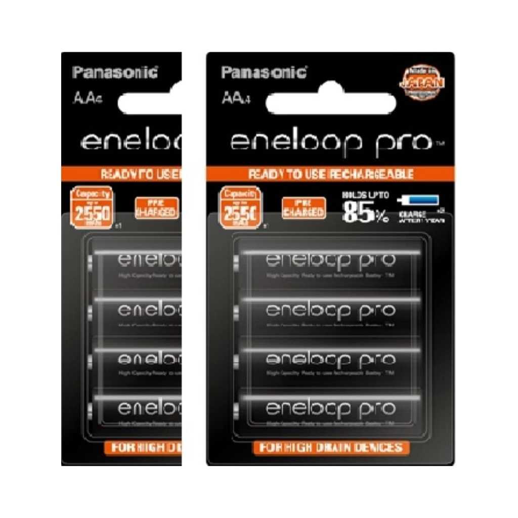 Panasonic Eneloop Pro AA Rechargeable Battery BK-3HCCE8BN (Pack of 8)