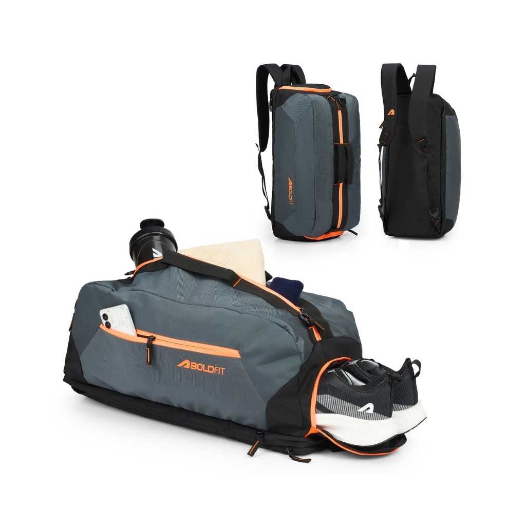 Boldfit Premium Gym Bag for Men & Women with Shoe Compartment – 33L Waterproof Sports Duffel Bag