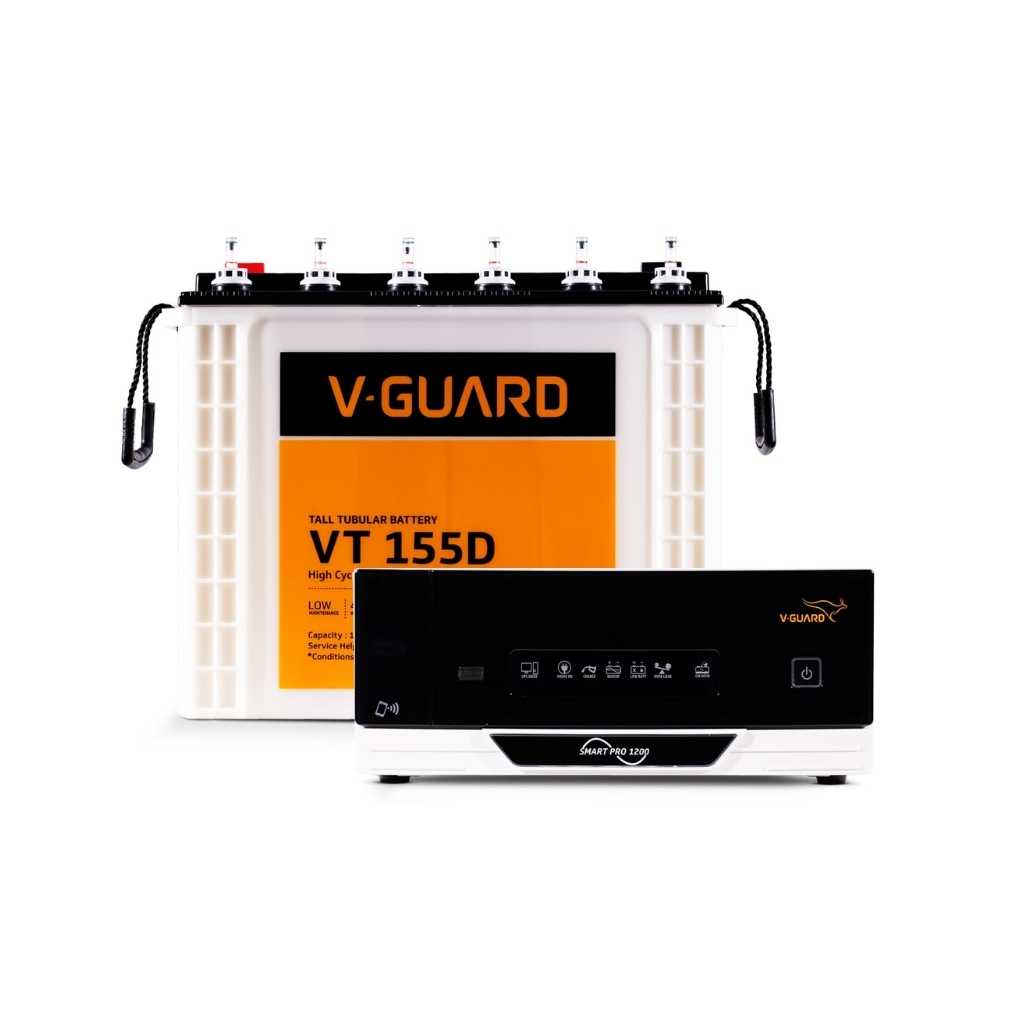 V-Guard Smart Inverter & Battery Combo (1200 Digital Sine Inverter with Tall Tubular 150Ah Battery)