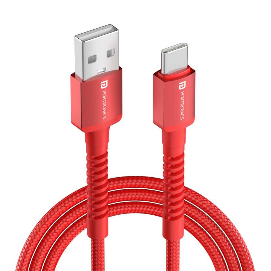 Portronics Konnect X 60W 6A USB-A to Type-C Fast Charging Cable (Red)