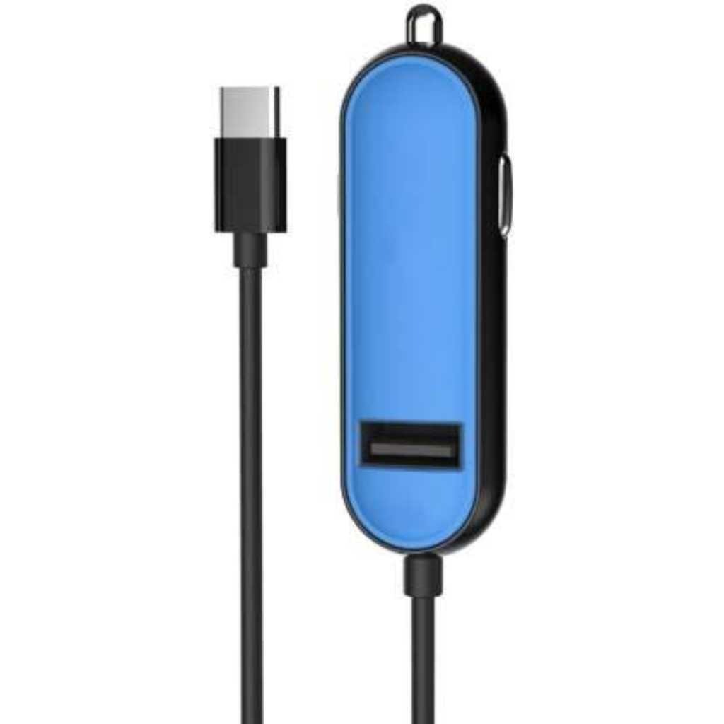 Portronics Car Power 2C POR-855 Car Charger with Type C Cable (Blue)