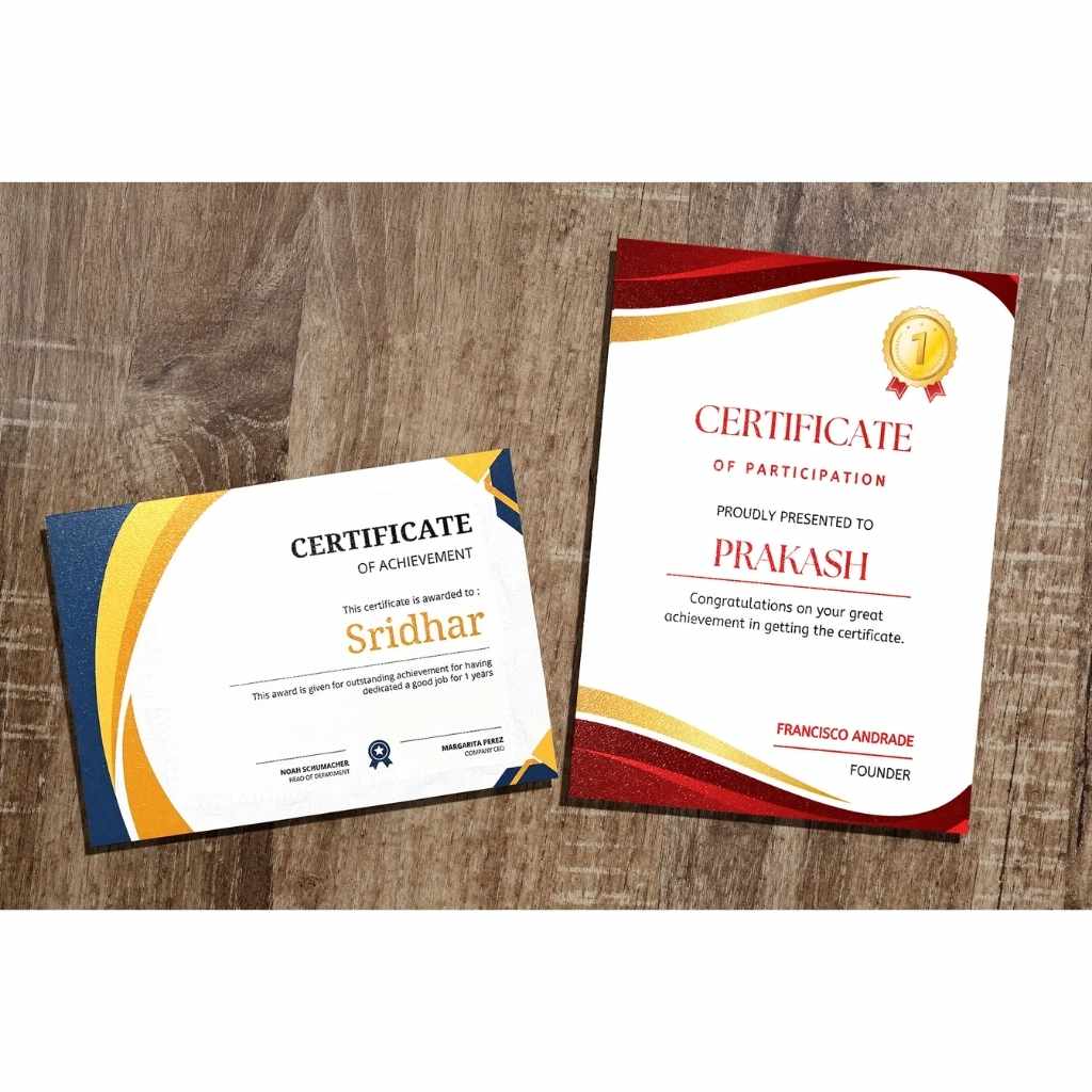 Premium Paper Certificates – Textured Paper