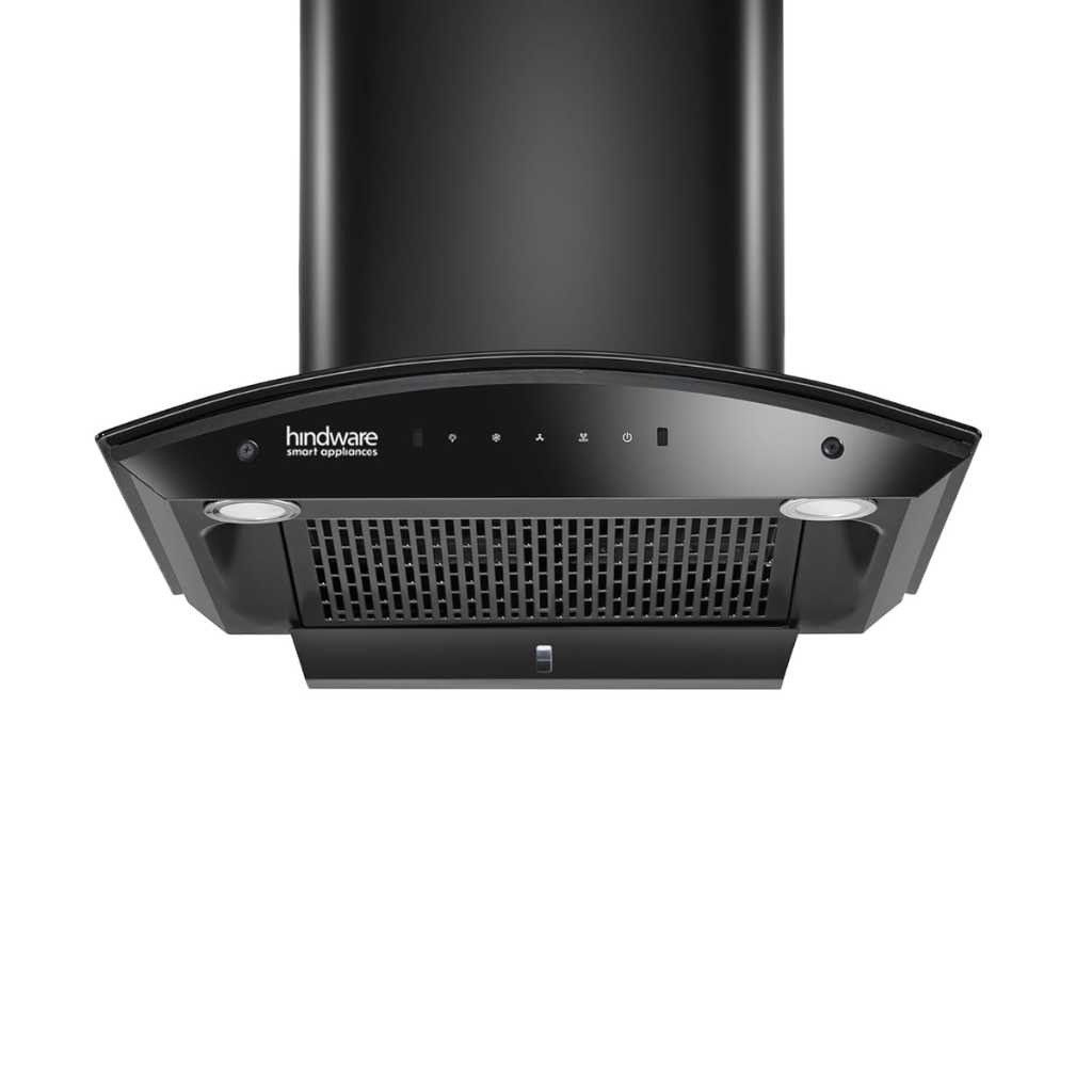 Hindware Smart Appliances Nadia IN 60cm Chimney | 1500 CMH | Curved Glass | Filterless | Auto Clean | Touch Control & Motion Sensor | 10 Yrs Motor Warranty & 2 Yrs Product Warranty