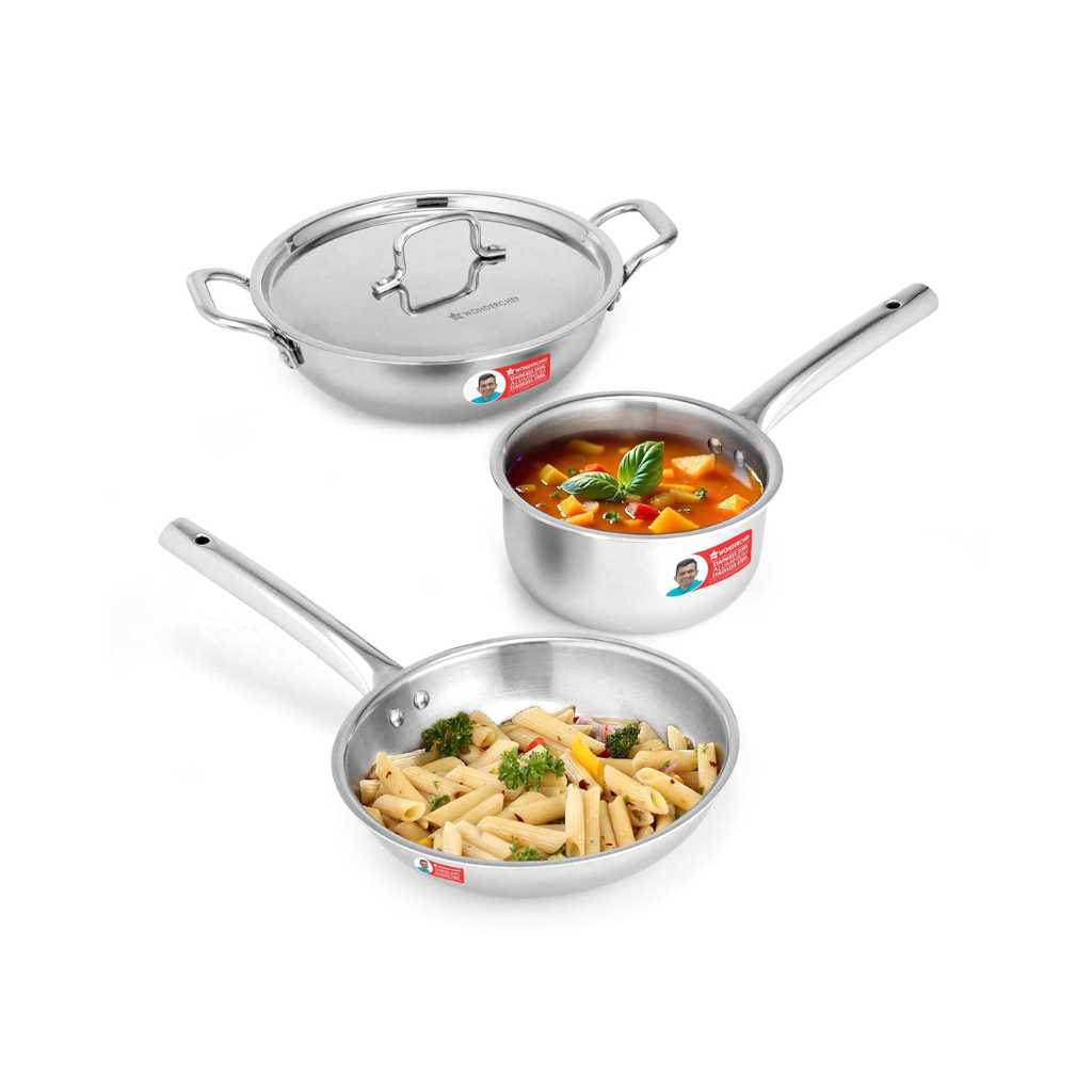 Wonderchef Venice Triply Stainless Steel 4 Pc Cookware Set