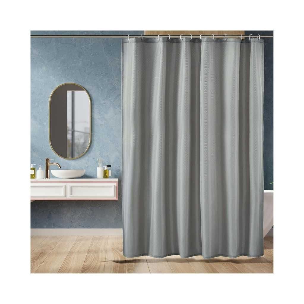 Amazon Basics Shower Curtain 5 Feet Waterproof Bathroom Curtain with 12 Hooks