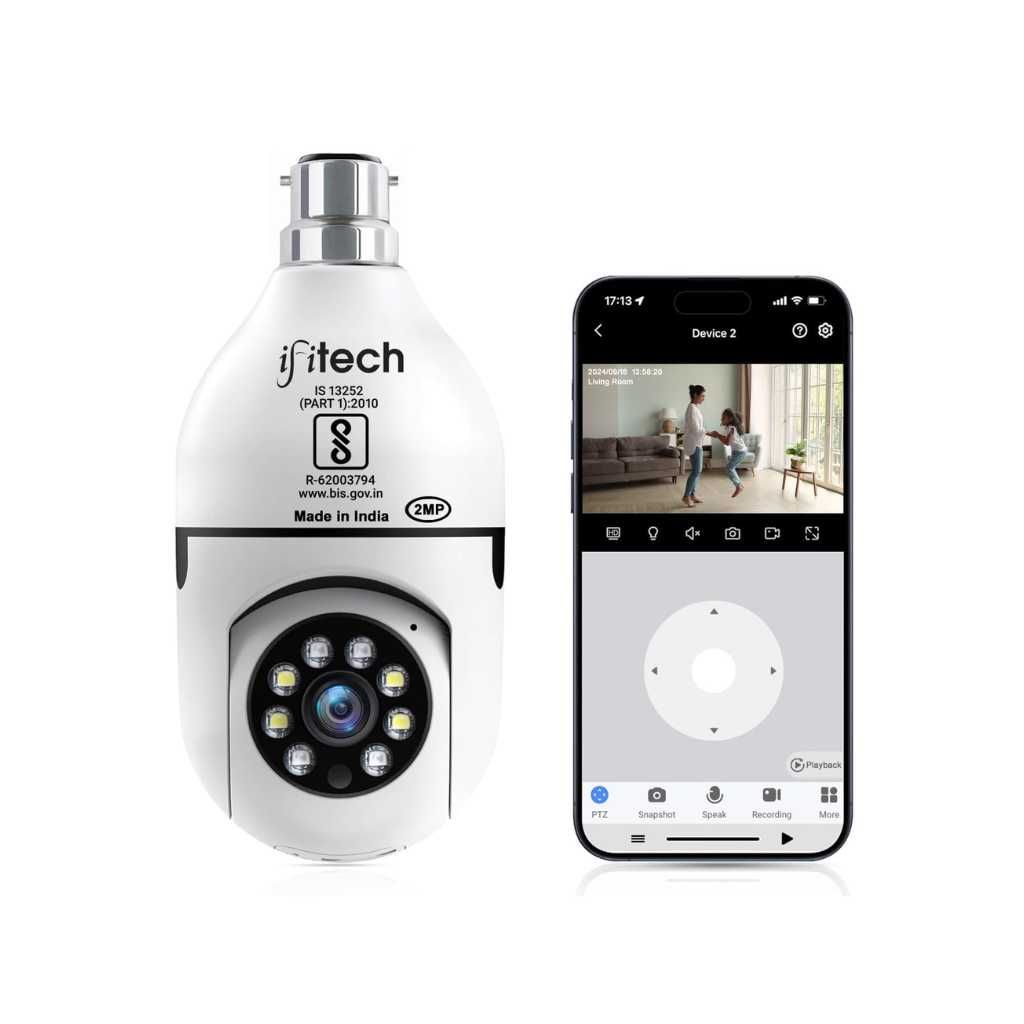 IFITech 1080P HD Smart WiFi Bulb CCTV Camera [2025 Model]