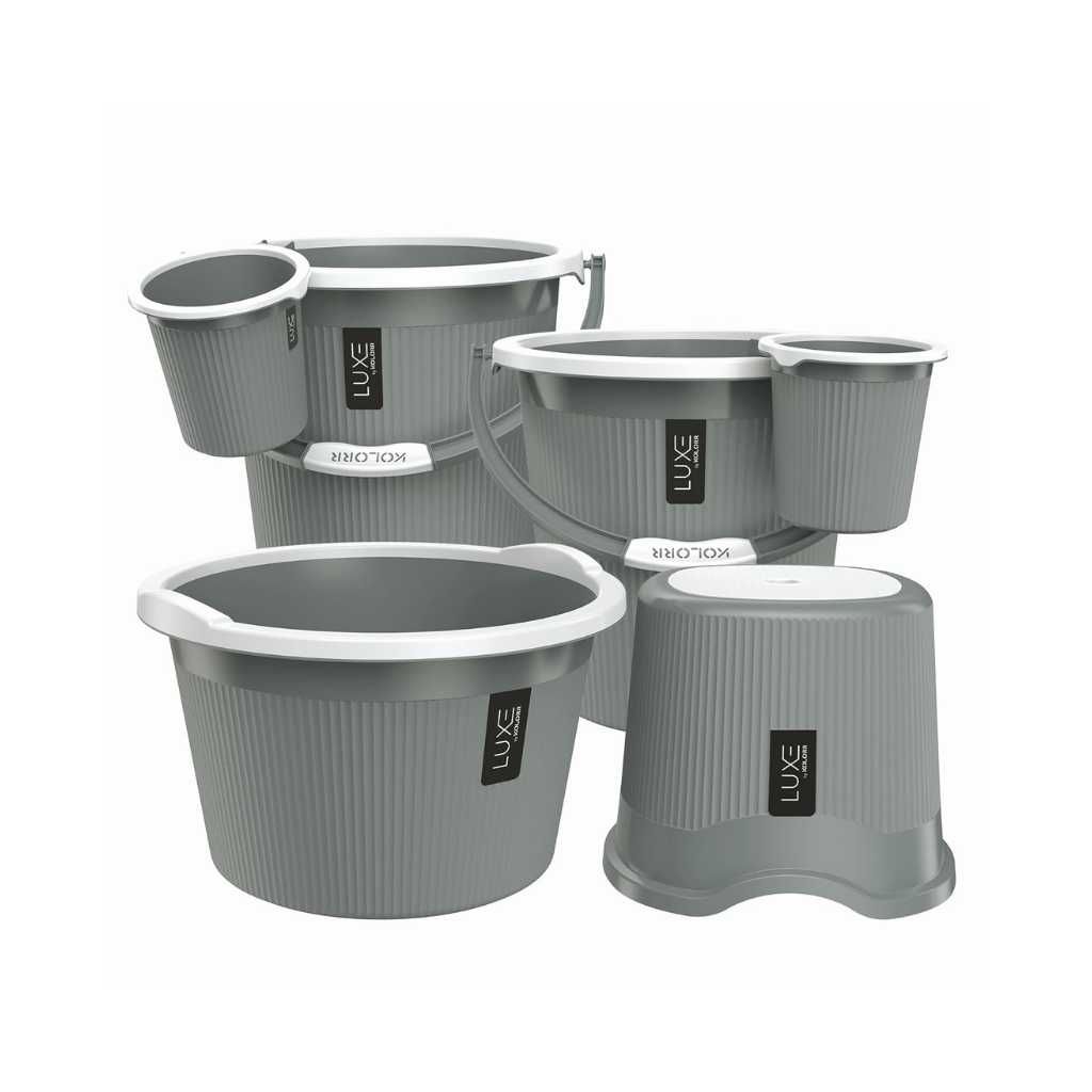 KOLORR Luxe Bathroom Set Pack of 6 (Bucket, Mug, Patla & Tub)