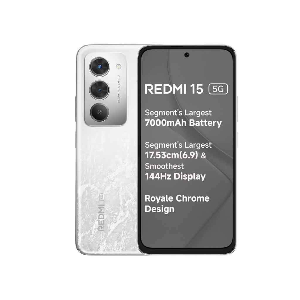 REDMI 15 5G (Frosted White, 8GB RAM, 256GB Storage)