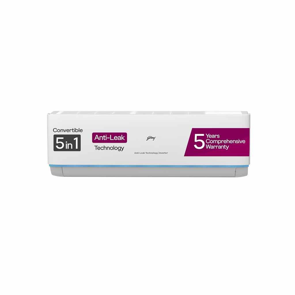 Godrej 1.5 Ton 3 Star AI Powered Anti-Leak 5-In-1 Convertible Inverter Split AC