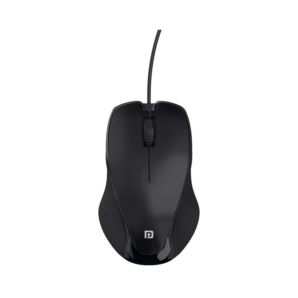 Portronics Toad 101 Wired Optical Mouse with 1200 DPI, Plug & Play, 1.25M Cable Length (Black)