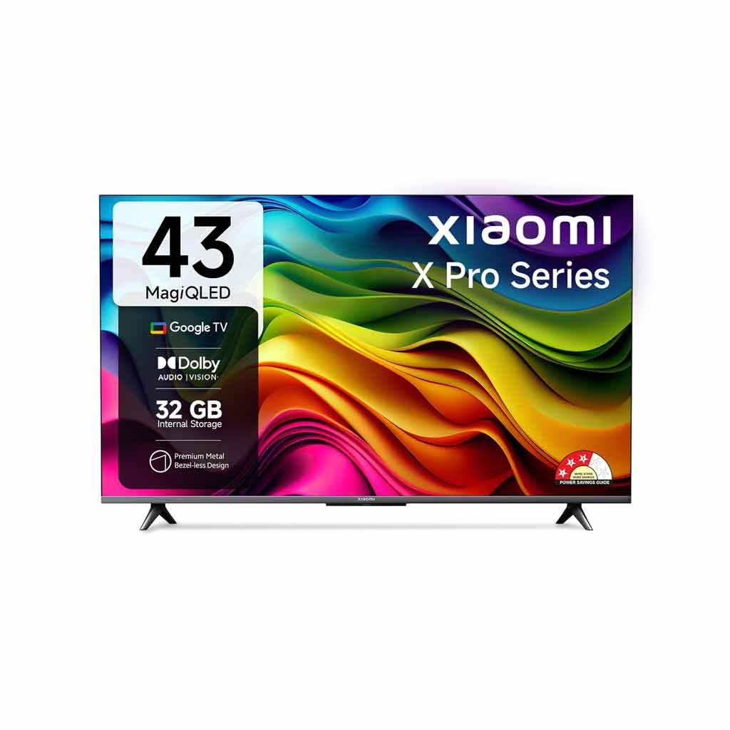 Xiaomi 108 cm (43 inches) X Pro QLED Series Smart Google TV L43MA-SIN 4K Ultra HD (Black)