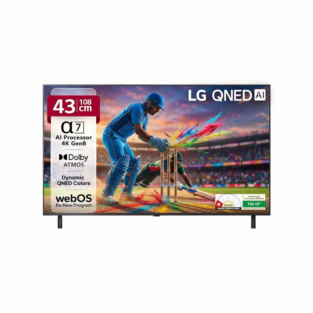 LG 108 cm (43 Inches) QNED 8A AI Series 4K Ultra HD Smart webOS QNED TV 43QNED8AA6A