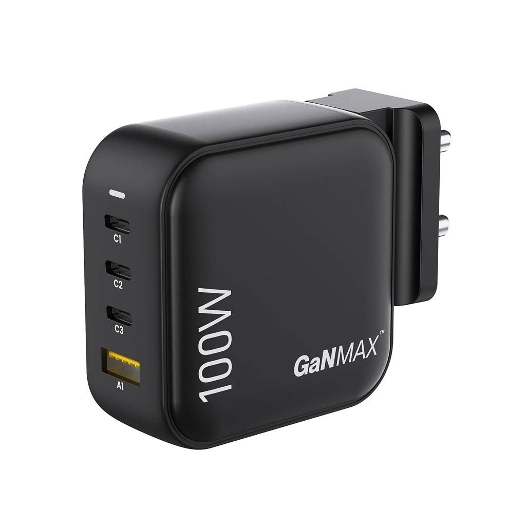 Ambrane 100W Charger Adapter 4 Ports (RAAP H100, Black)