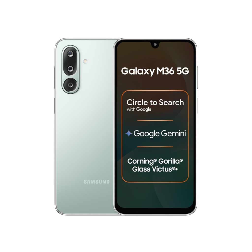 Samsung Galaxy M36 5G (Serene Green Orange Haze Velvet Black)